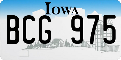 IA license plate BCG975