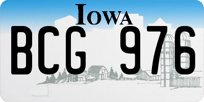 IA license plate BCG976