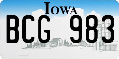 IA license plate BCG983