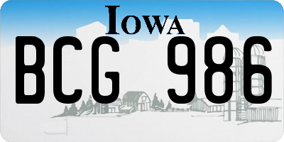 IA license plate BCG986