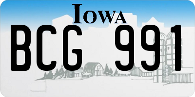 IA license plate BCG991