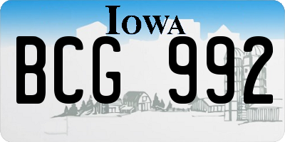 IA license plate BCG992