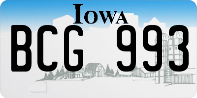 IA license plate BCG993
