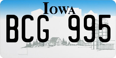 IA license plate BCG995