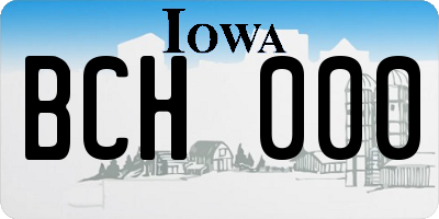 IA license plate BCH000