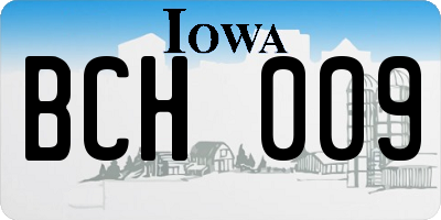 IA license plate BCH009