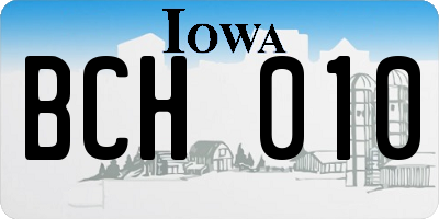 IA license plate BCH010