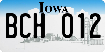 IA license plate BCH012