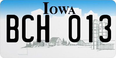IA license plate BCH013