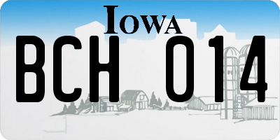 IA license plate BCH014