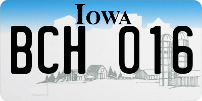 IA license plate BCH016