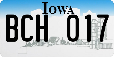 IA license plate BCH017