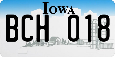IA license plate BCH018