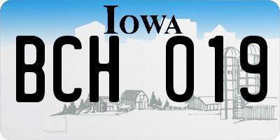 IA license plate BCH019
