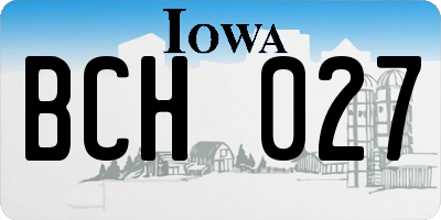 IA license plate BCH027