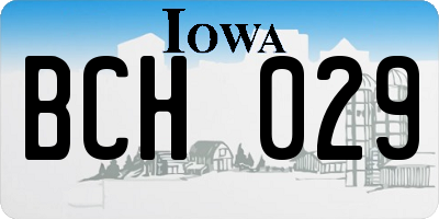 IA license plate BCH029