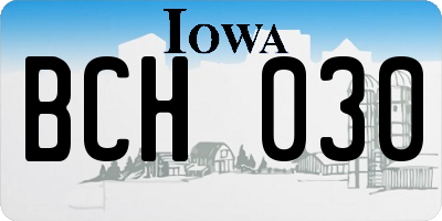 IA license plate BCH030
