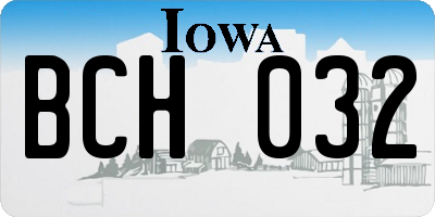 IA license plate BCH032
