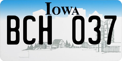 IA license plate BCH037