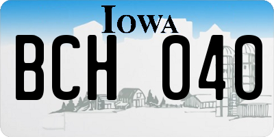 IA license plate BCH040