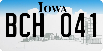 IA license plate BCH041