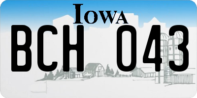 IA license plate BCH043