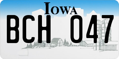 IA license plate BCH047