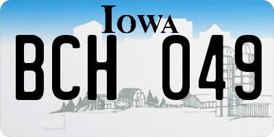 IA license plate BCH049