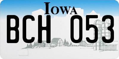IA license plate BCH053