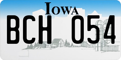 IA license plate BCH054