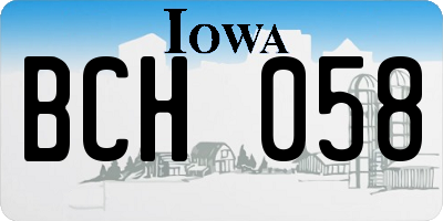 IA license plate BCH058