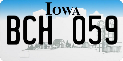 IA license plate BCH059