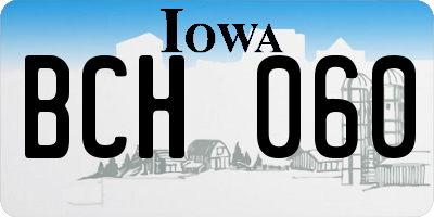 IA license plate BCH060