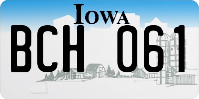 IA license plate BCH061