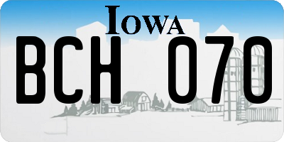 IA license plate BCH070
