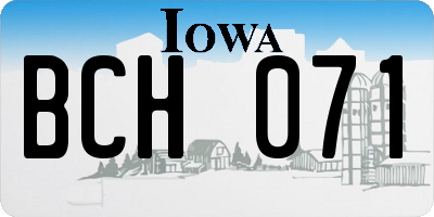 IA license plate BCH071