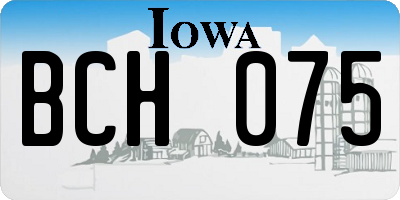 IA license plate BCH075