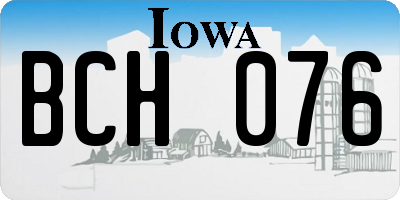 IA license plate BCH076