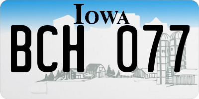 IA license plate BCH077