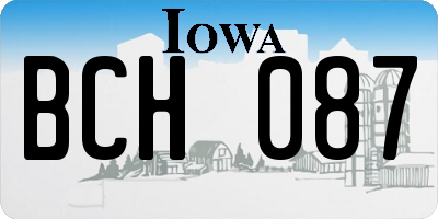 IA license plate BCH087