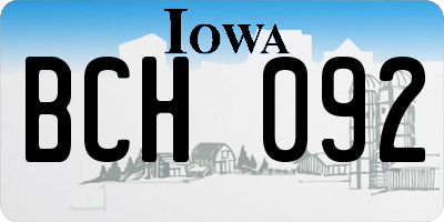 IA license plate BCH092