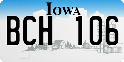 IA license plate BCH106