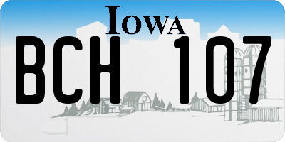 IA license plate BCH107