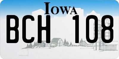 IA license plate BCH108