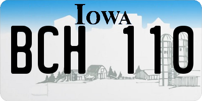 IA license plate BCH110