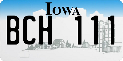 IA license plate BCH111