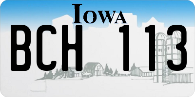 IA license plate BCH113