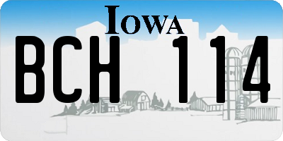 IA license plate BCH114