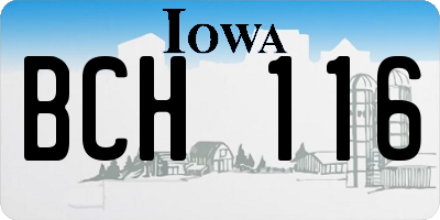 IA license plate BCH116