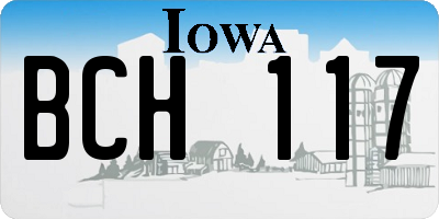 IA license plate BCH117